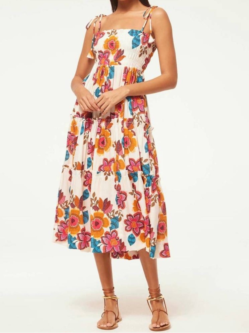 MISA LOS ANGELES Kamina midi dress in flora marbella size XS